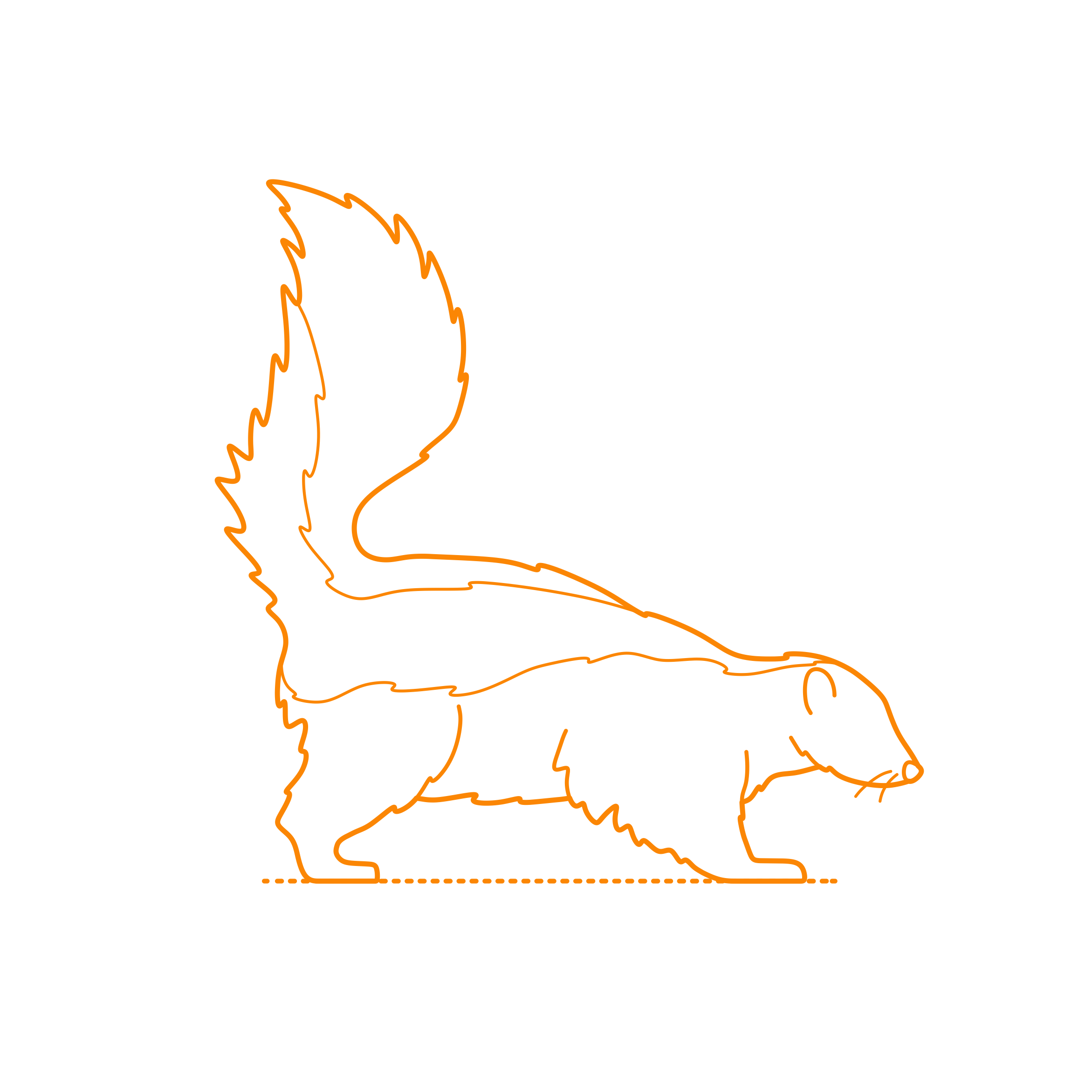 Animals Mustelids Striped Skunk Stencil Svg Design File Free Vectors